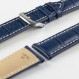 Rios 1931 NEW ORLEANS 네이비 블루 19mm 실버 버클 앨리게이터 엠보싱 가죽 시계 스트랩