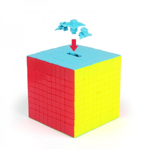 Qiyi 스피드 큐브 9x9 스티커 없는 75MM 9x9x9 퍼즐 매직 큐브(2021 버전)