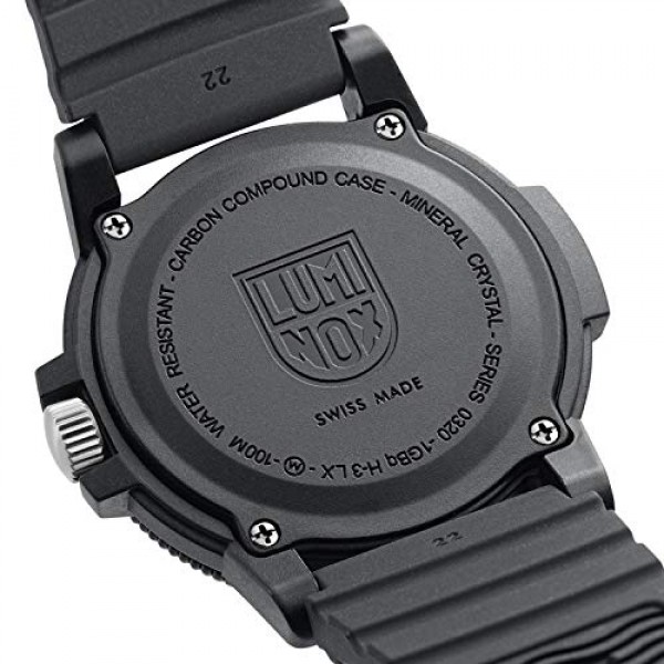 Luminox Leatherback SEA Turtle Giant Blackout 남성용 시계 44mm - 날짜 표시가 있는 블랙 다이빙 시계, 100m 방수