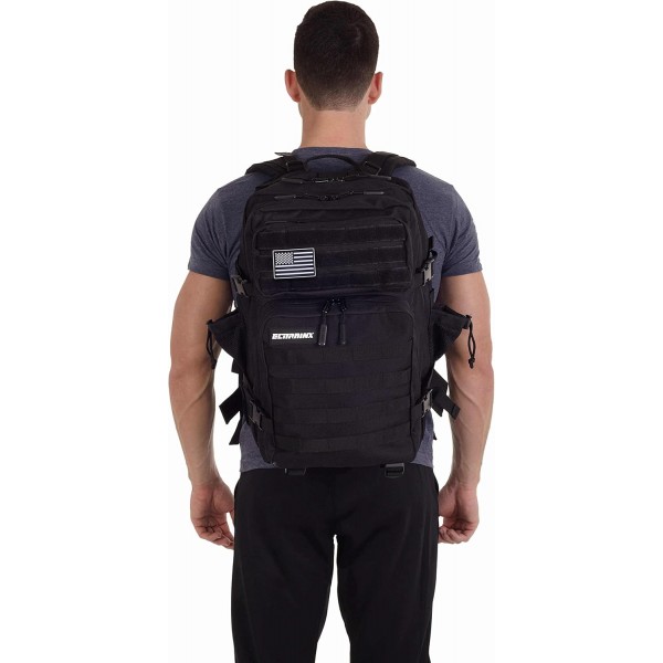 ELITRAINX ELITEX TRAINING 밀리터리 백팩 45L 방수 스포츠 비행기 캐빈 크로스 트레이닝 야외 스포츠 체육관 휴대용 블랙