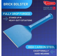 Footprint Heavy-Duty Brick Bolster Tool - 4인치/10cm 벽돌 쌓기 끌, 콘크리트 차단기 및 초퍼. 석조, 벽돌공 및 DIY 주택 개조용. 벽돌을 자르고 자르고 모르타르를 제거합니다. 4(10