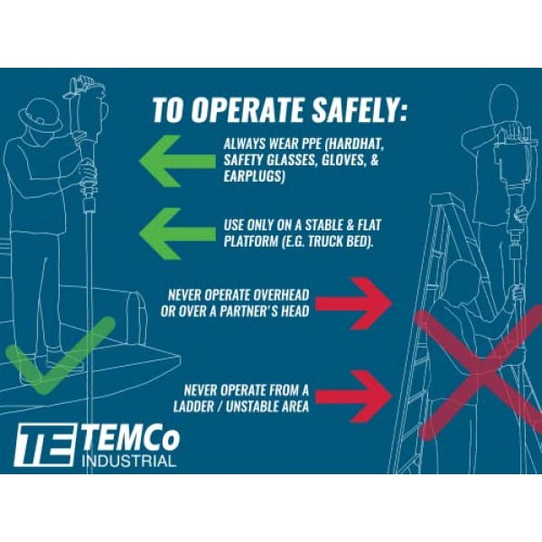 TEMCo TH0405 – 1-1/8 / 30mm 육각 섕크 데모 해머 T 포스트 드라이버 부착물