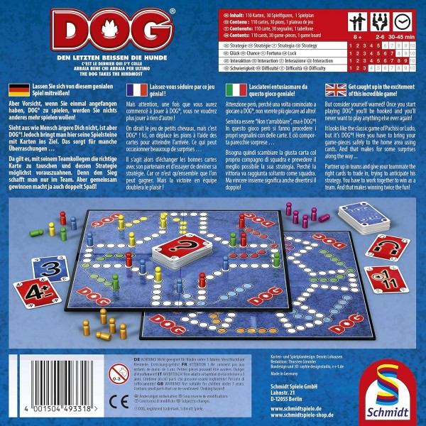 Schmidt Spiele 49331 DOG, the dogs bites the last ones, 가족용 게임, FFP 아이템 불만 없는 포장