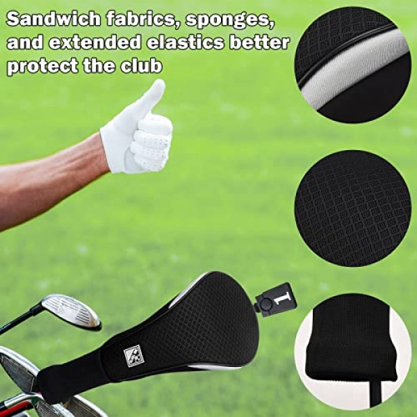 경량 메쉬 골프 드라이버 헤드 커버 큰 이빨 골프 페어웨이 우드 하이버드 헤드 커버 Taylormade Ping Anser Titleist 용 클럽 보호대