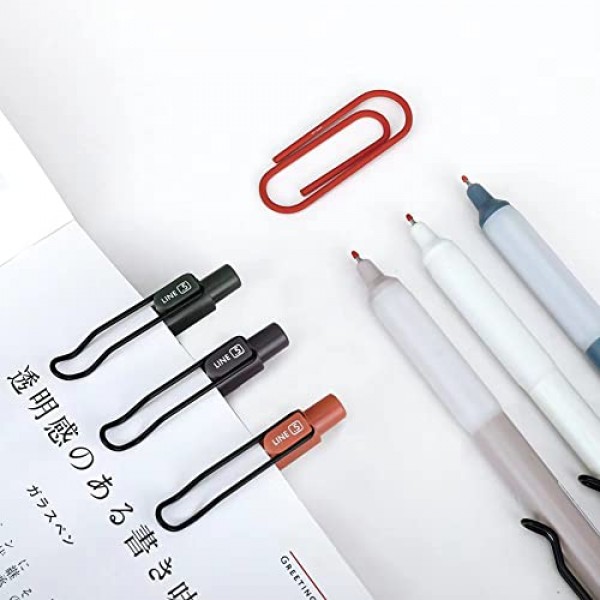 HeTaoCat 개폐식 젤 펜, 0.5mm 미세 포인트, 속건성, 쓰기 드로잉, 검정색 잉크 젤 펜, 펜 6개 상자(6)
