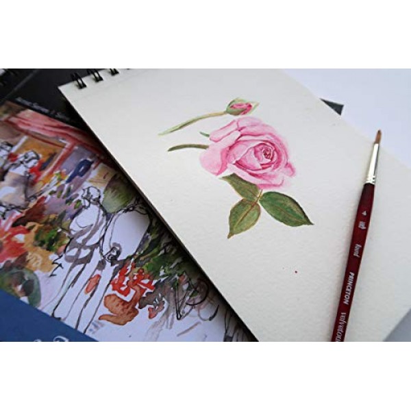 Canson 아티스트 시리즈 Montval 수채화 용지, 접이식 패드, 9x12인치, 12매(140lb/300g) - 성인 및 학생을 위한 아티스트 용지 - 수채화, 혼합 매체, 마커 및 아트 저널링