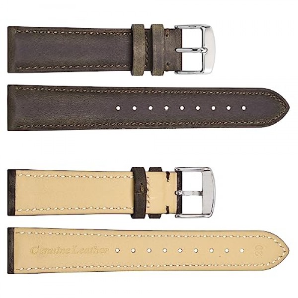 남성 및 여성용 WOCCI 정품 가죽 시계 밴드(밴드 폭 18mm 19mm 20mm 22mm 23mm 24mm)
