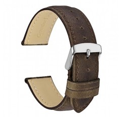 남성 및 여성용 WOCCI 정품 가죽 시계 밴드(밴드 폭 18mm 19mm 20mm 22mm 23mm 24mm)