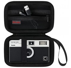 KODAK EKTAR H35 하프 프레임/KODAK EKTAR H35N 하프 프레임/Kodak M35/M38/Ultra F9 필름 카메라용 휴대용 케이스, 카메라 여행용 수납 커버 가방, 필름 롤에 맞는 메쉬 포켓, 블랙