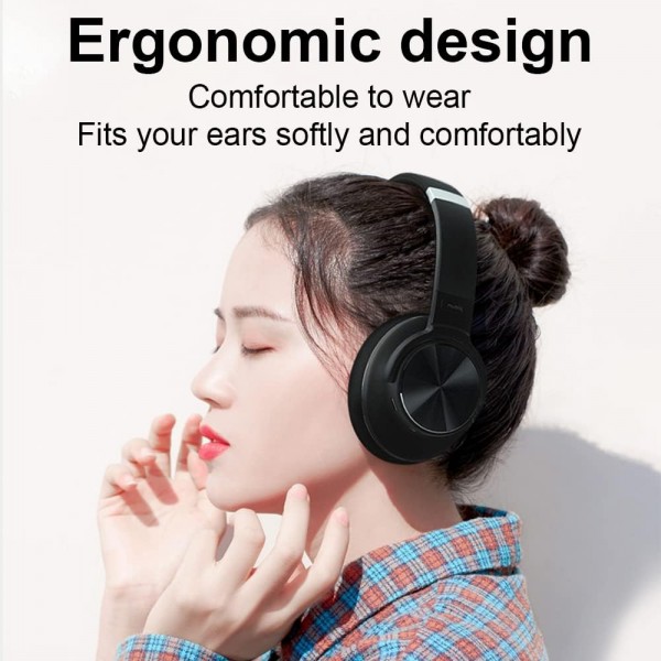 SLuB 블루투스 헤드폰 오버이어, 소음 차단 헤드폰 오버이어, 55시간 재생, HD HiFi 음질, CVC 8.0 HD 음성 통화, 스마트폰, PC, 태블릿에 적합