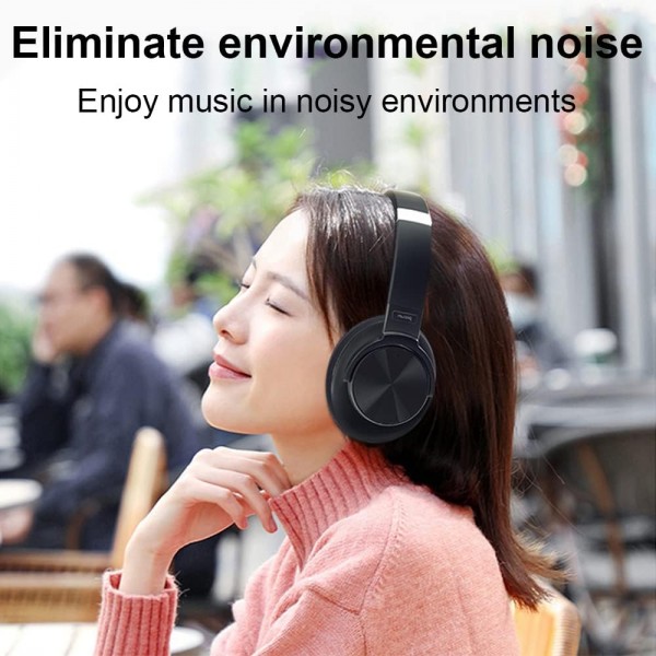 SLuB 블루투스 헤드폰 오버이어, 소음 차단 헤드폰 오버이어, 55시간 재생, HD HiFi 음질, CVC 8.0 HD 음성 통화, 스마트폰, PC, 태블릿에 적합