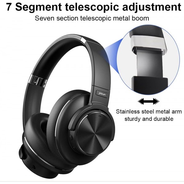 SLuB 블루투스 헤드폰 오버이어, 소음 차단 헤드폰 오버이어, 55시간 재생, HD HiFi 음질, CVC 8.0 HD 음성 통화, 스마트폰, PC, 태블릿에 적합