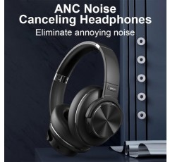 SLuB 블루투스 헤드폰 오버이어, 소음 차단 헤드폰 오버이어, 55시간 재생, HD HiFi 음질, CVC 8.0 HD 음성 통화, 스마트폰, PC, 태블릿에 적합