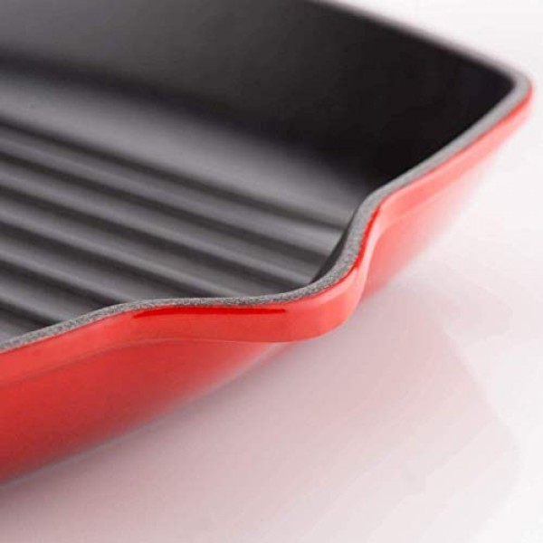 Le Creuset 에나멜 주철 시그니처 사각 프라이팬 그릴, 10.25