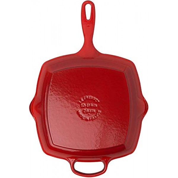 Le Creuset 에나멜 주철 시그니처 사각 프라이팬 그릴, 10.25