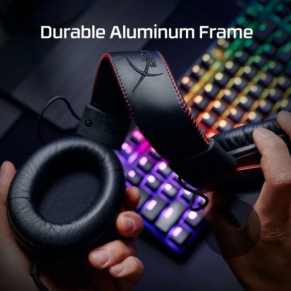 HyperX Cloud II – PC, PS5 / PS4용 게임용 헤드셋. 가상 7.1 서라운드 사운드 및 USB 오디오 컨트롤 박스 건메탈 싱글 포함