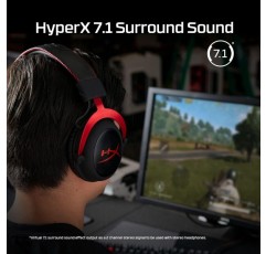 HyperX Cloud II – PC, PS5 / PS4용 게임용 헤드셋. 가상 7.1 서라운드 사운드 및 USB 오디오 컨트롤 박스 건메탈 싱글 포함