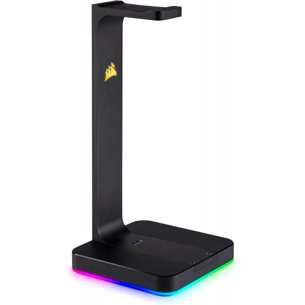 Corsair Void Elite RGB 무선 게임용 헤드셋(7.1 서라운드 사운드, 12미터 범위) 화이트 및 ST100 프리미엄 헤드폰 스탠드(2X USB 3.1, 알루미늄, 7.1 Dolby 오디오 출력) 블랙 VOID ELITE 