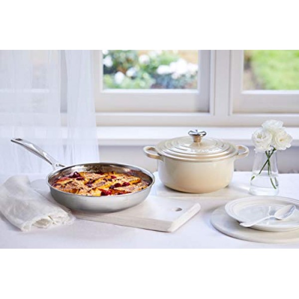 Le Creuset 2400-24 삼중 스테인리스 스틸 프라이팬, 9-1/2인치