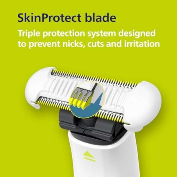 필립스 Norelco OneBlade 남녀공용 친밀한 음모 및 개인용 바디 그루머 및 트리머, QP1924/70