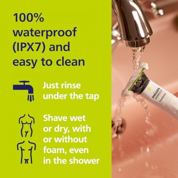 필립스 Norelco OneBlade 남녀공용 친밀한 음모 및 개인용 바디 그루머 및 트리머, QP1924/70
