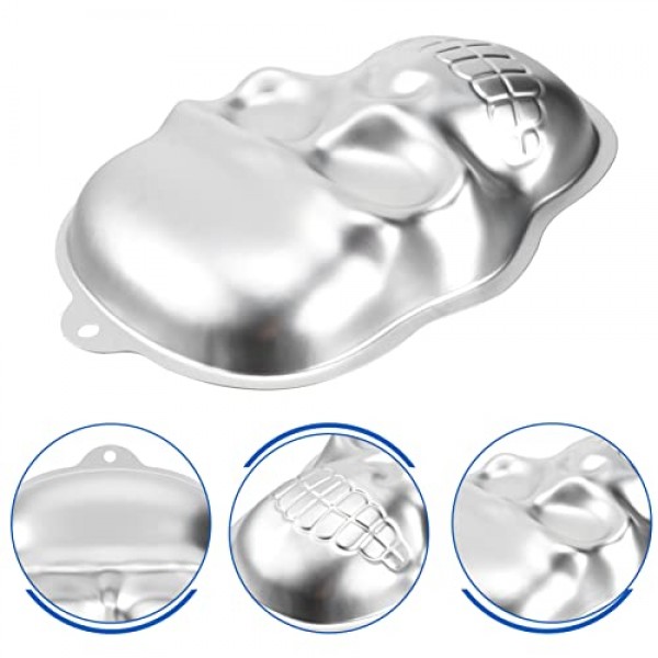 DOITOOL 1Pc 해골 베이킹 팬 금형 할로윈 3D 해골 팬 알루미늄 머핀 팬 Nonstick 초콜릿 금형 해골 케이크 팬 할로윈 파티 퐁당 금형