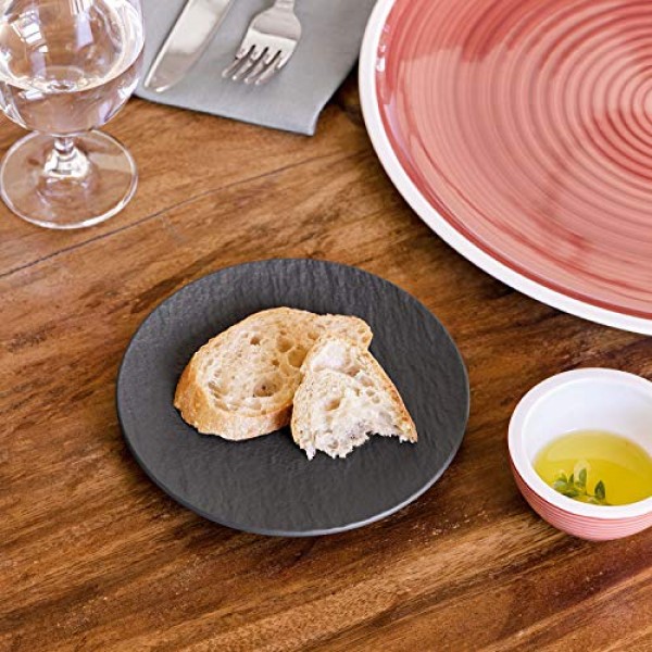 Villeroy & Boch Manufacture Rock Bread & 버터 접시, 6.25인치, 블랙/그레이