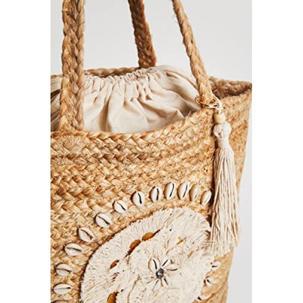 Desigual 여성 Bols_tulum 쇼퍼 숄더백, 화이트, 프리사이즈 EU, 화이트