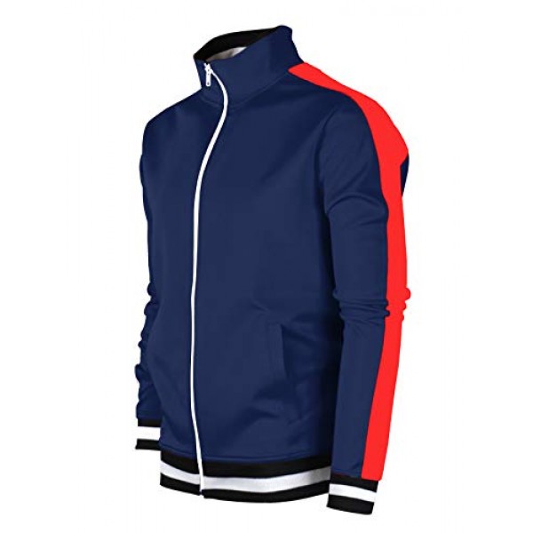 스크린샷 남성용 어반 힙합 프리미엄 트랙 재킷 - 슬림핏 사이드 테이핑 스포츠웨어 Urbanwear 스트리트웨어 탑