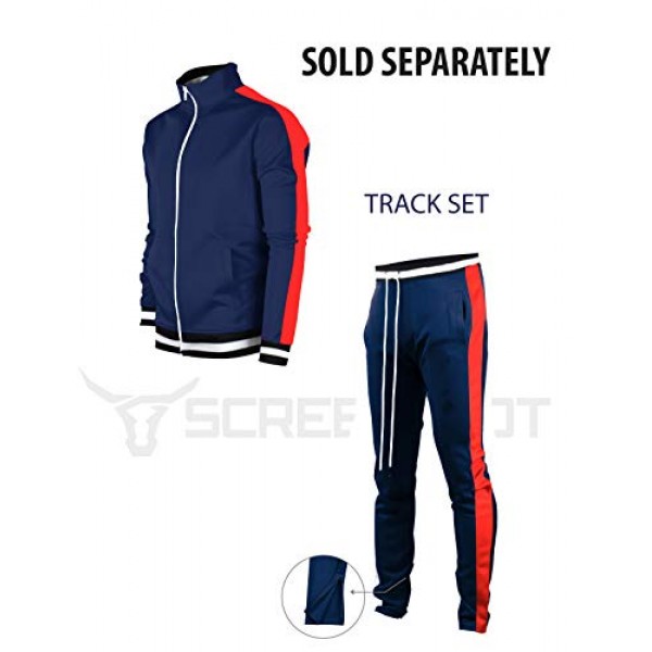 스크린샷 남성용 어반 힙합 프리미엄 트랙 재킷 - 슬림핏 사이드 테이핑 스포츠웨어 Urbanwear 스트리트웨어 탑
