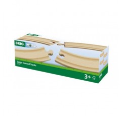 BRIO World 33342 - 대형 곡선 트랙 - 3세 이상 어린이를 위한 4피스 장난감 기차 액세서리
