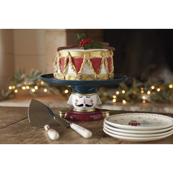 KitchenCraft 호두까기 인형 컬렉션 크리스마스 접시 세트, Xmas Sugar Plum Fairy 디자인, 세라믹, 17 cm, 6개