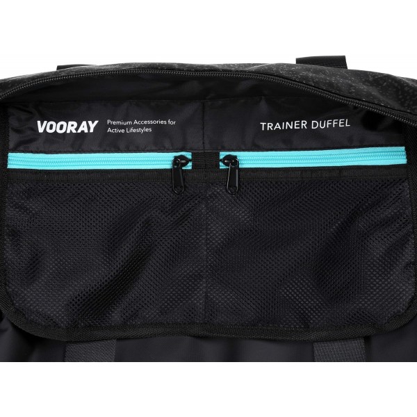 Vooray Trainer Duffel - 42cm./ 25L 스포츠 백, 신발 수납칸 및 드라이 수납칸 포함 Black Foil