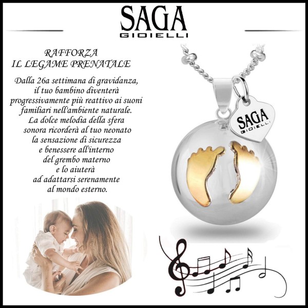 SAGA GIOIELLI® 목걸이 Calling Angels 볼라 멕시칸 골드 피트