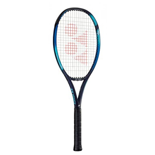 Yonex EZONE 100 스카이 블루 테니스 라켓(7세대) - 원하는 색상의 합성 내장 라켓 스트링 연결 - 16x19 스트링 패턴