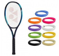 Yonex EZONE 100 스카이 블루 테니스 라켓(7세대) - 원하는 색상의 합성 내장 라켓 스트링 연결 - 16x19 스트링 패턴