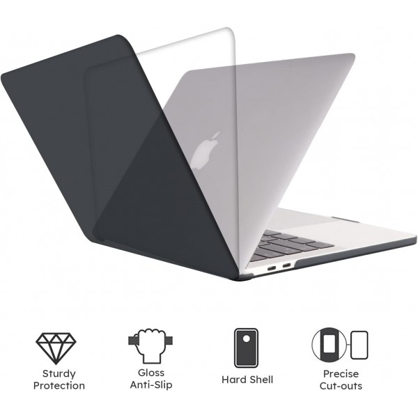 iCasso 케이스 MacBook Pro 13 인치 2020-2016 A2338 M1 A2251 A2289 A2159 A1989 A1706 A1708, 플라스틱 초박형 하드 쉘 보호용 스냅 케이스 및 키보드 보호기 및 화면 보호기-블랙