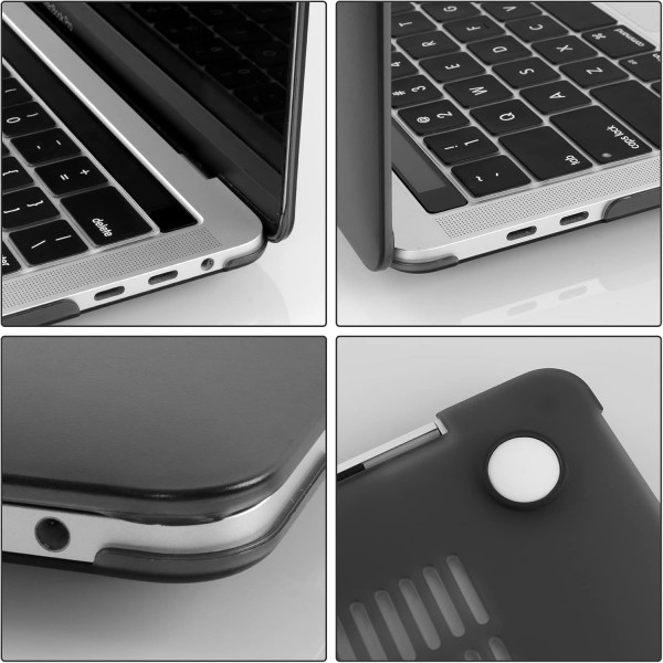 iCasso 케이스 MacBook Pro 13 인치 2020-2016 A2338 M1 A2251 A2289 A2159 A1989 A1706 A1708, 플라스틱 초박형 하드 쉘 보호용 스냅 케이스 및 키보드 보호기 및 화면 보호기-블랙