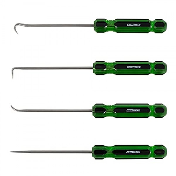 OEMTOOLS 26546 4피스 후크 및 픽 세트(아세테이트 핸들 포함), 픽 세트 정비공, 후크 도구, 픽 도구, 차량 픽 및 후크 세트, 픽 도구 세트, 픽 세트