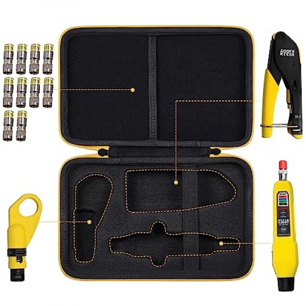 Klein Tools VDV002-818 동축 케이블 도구 및 커넥터용 Aenllosi 하드 운반 케이스 교체, 동축 케이블 크림퍼 키트 도구용 맞춤형 홀더(케이스만 해당)
