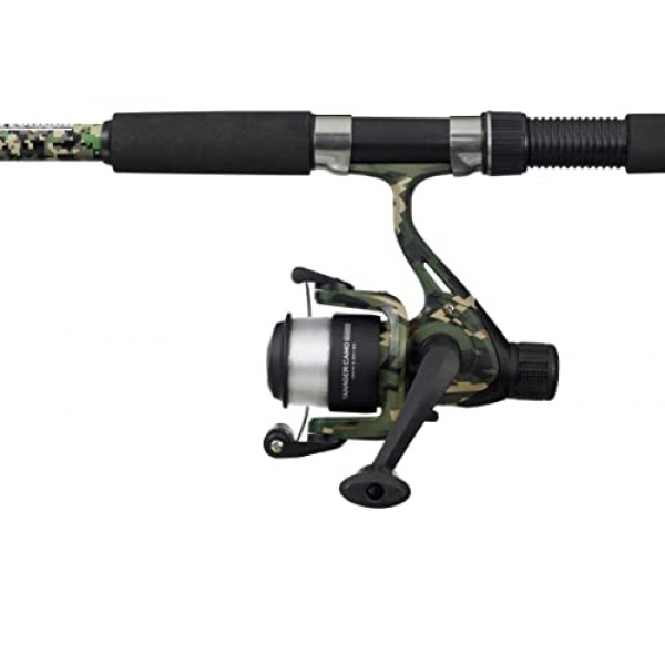 Mitchell Tanager Camo II 로드 및 릴 조합, 초보자 또는 가끔 낚시꾼에게 이상적, 강력한 유리 섬유 로드 블랭크 1+1 베어링 스피닝 릴, DigiCamo 디자인