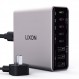 USB C 충전 스테이션, 200W 8포트 GaN 고속 벽면 충전기 블록, 단일 70W 듀얼 30W, PD QC PPS, MacBook Pro/Air, iPad, iPhone, Dell XPS, Samsung Galaxy, 티타늄(회색)용 65W 노트북 어댑터