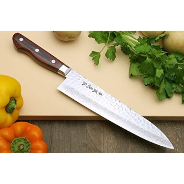 요시히로 VG10 16겹 해머드 다마스커스 규토 일본 셰프 나이프(7''(180mm))