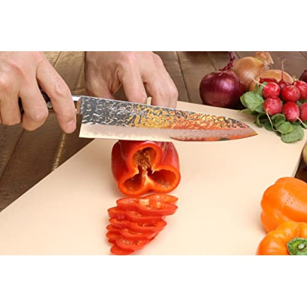 요시히로 VG10 16겹 해머드 다마스커스 규토 일본 셰프 나이프(7''(180mm))