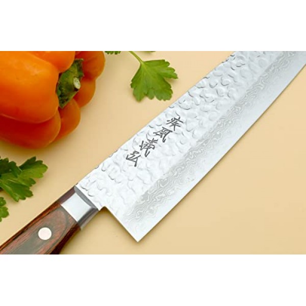 요시히로 VG10 16겹 해머드 다마스커스 규토 일본 셰프 나이프(7''(180mm))