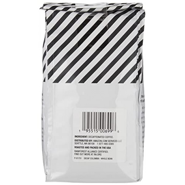 Amazon Fresh Decaf 콜롬비아 홀빈 커피, 미디엄 로스트, 12온스