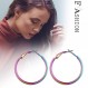 JewelryWe Jewellery 크리올 귀걸이 여성용 스테인레스 고광택 광택 대형 링 귀걸이 여성용 귀 피어싱 여성용 실버 / 골드 / 로즈 골드 / 블랙 / 컬러풀 - 직경: 30 / 40 / 45 mm
