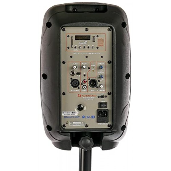 Alphasonik 8 전원 1200W PRO DJ 증폭 시끄러운 스피커 Bluetooth USB SD 카드 AUX MP3 FM 라디오 PA 시스템 LED 링 가라오케 마이크 메인 모니터, 밴드 교회, 파티, 기타 앰프, 홈, 바베