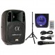 Alphasonik 8 전원 1200W PRO DJ 증폭 시끄러운 스피커 Bluetooth USB SD 카드 AUX MP3 FM 라디오 PA 시스템 LED 링 가라오케 마이크 메인 모니터, 밴드 교회, 파티, 기타 앰프, 홈, 바베