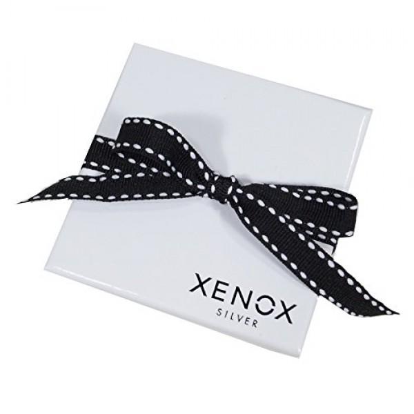 XENOX XS2925 여성용 목걸이 버터플라이 해피 아워 스털링 실버 925 실버 화이트 지르코니아 45 cm